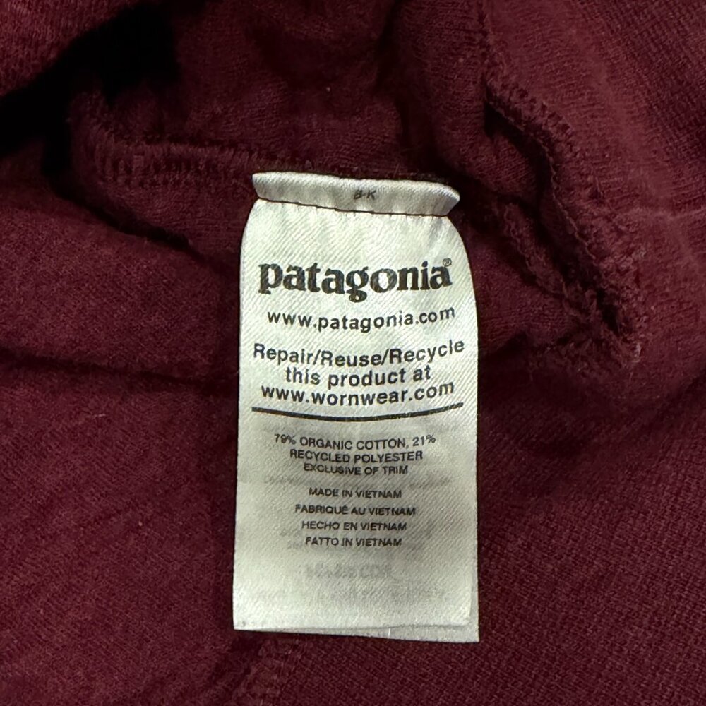 Patagonia Quilted Knit Crewneck Pullover Sweatshirt Burgundy Red Size M - Picture 7 of 10